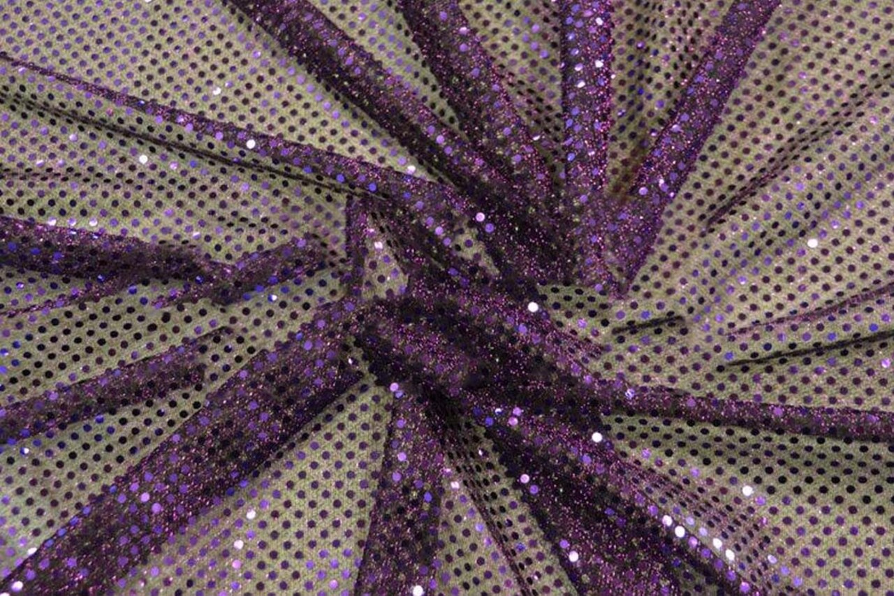 1 Yard Confetti Dot Sequins Fabric with 3mm Metallic Shine for Costumes and Decor